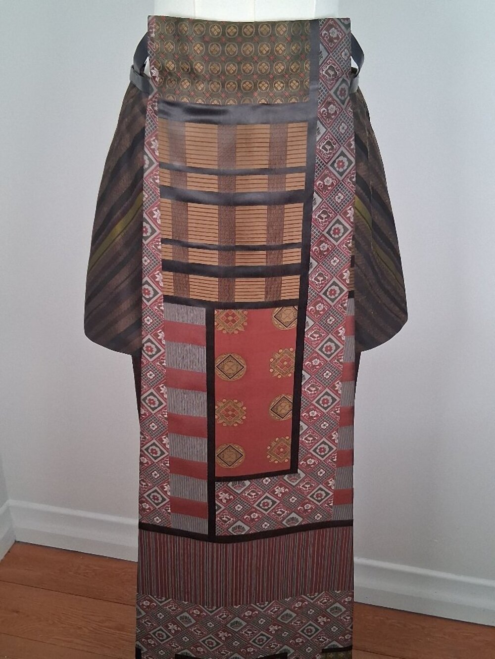 Vintage Kenzo Paris Jacquard Patchwork Maxi Skirt size FR 40 - US 8/10